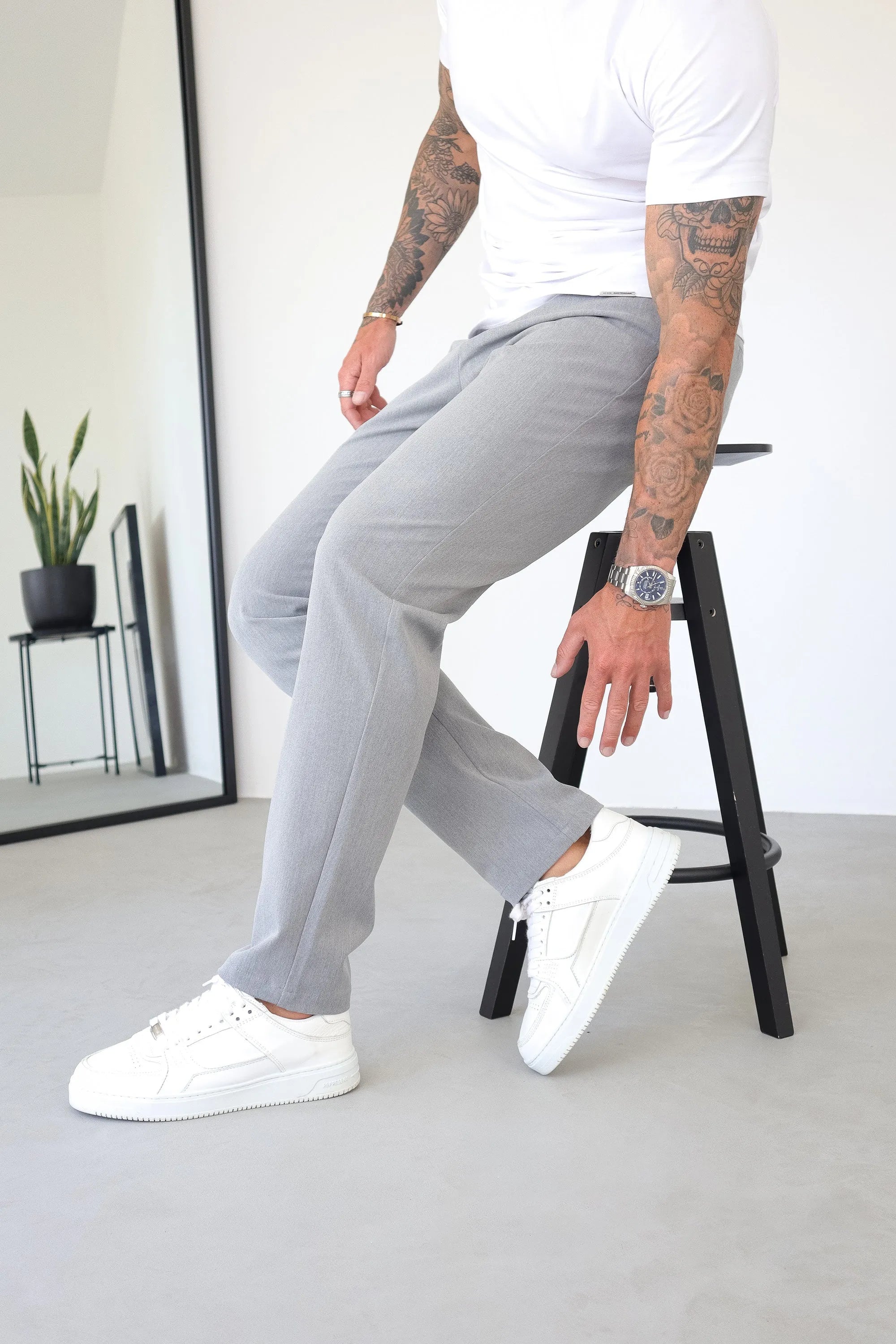 THE LUCIA TROUSERS - LIGHT GREY - ICON. AMSTERDAM