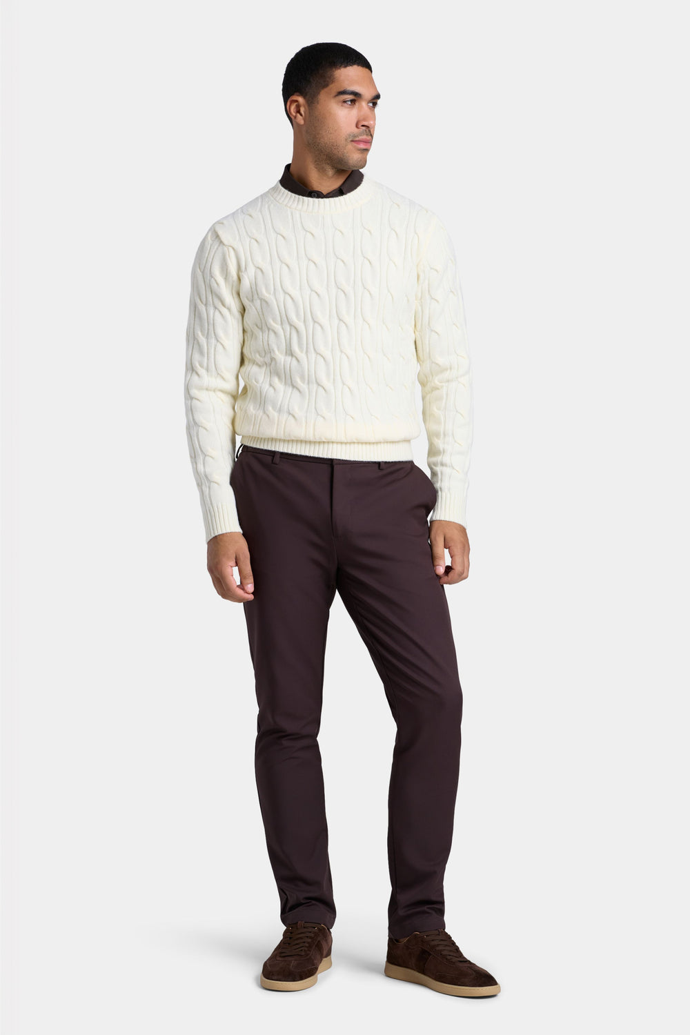 THE CASSARO CABLE CREWNECK SWEATER