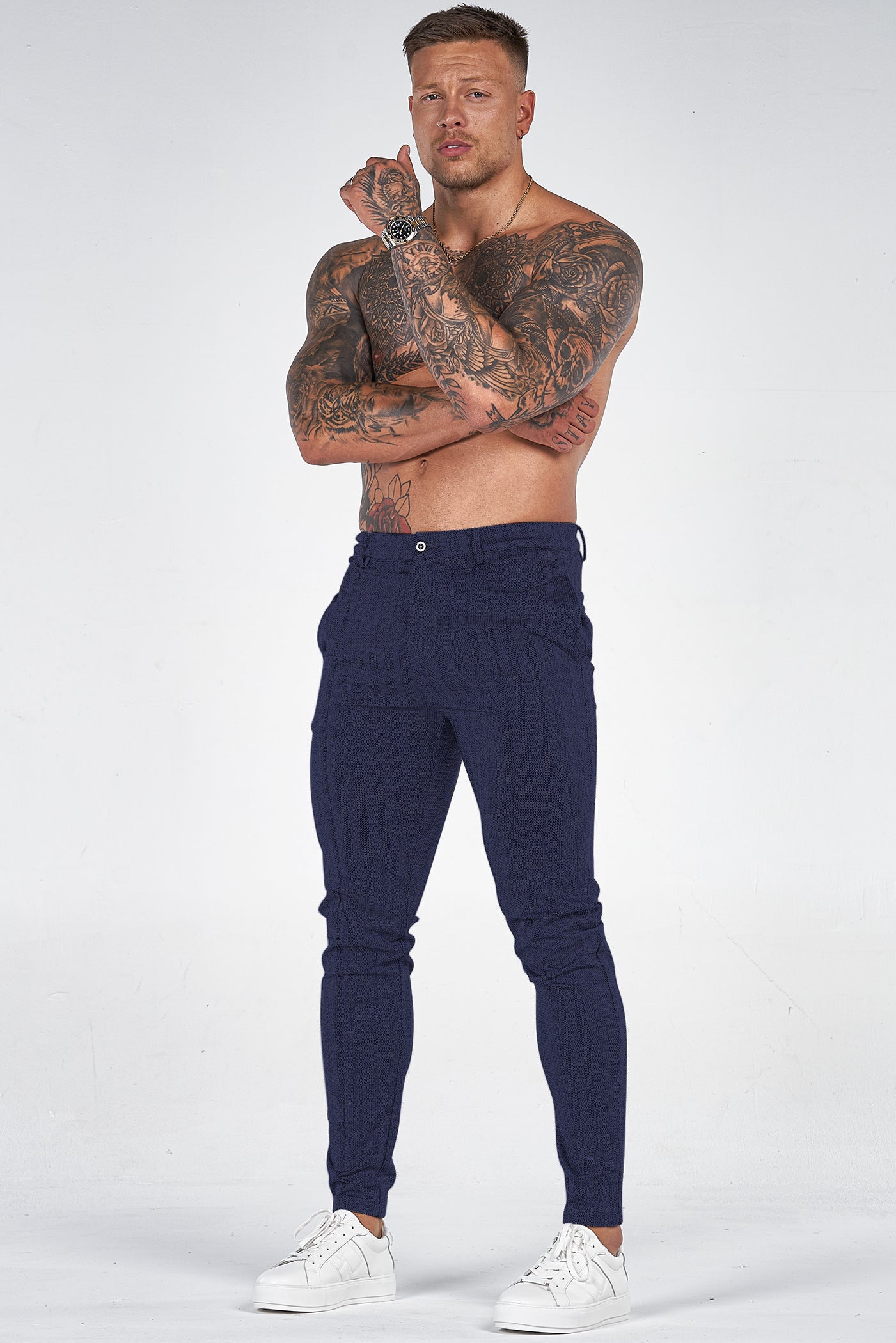 THE CHEVRON TROUSERS - NAVY BLUE - ICON. AMSTERDAM