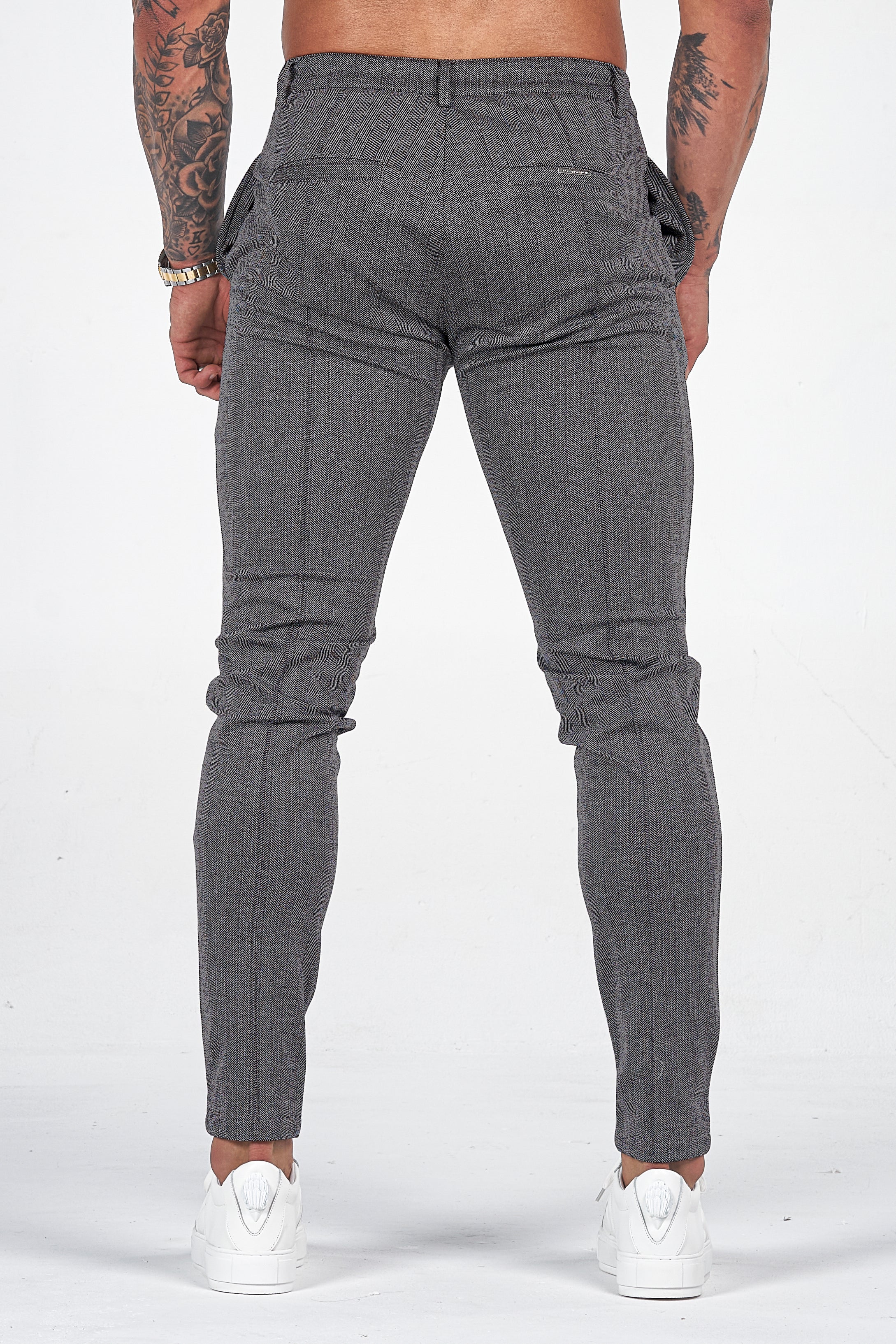 THE CHEVRON TROUSERS - DARK GREY