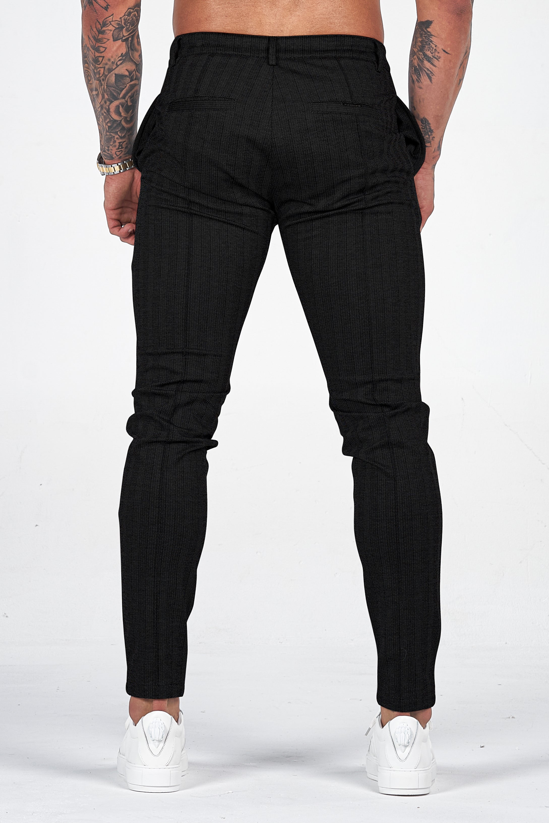 THE CHEVRON TROUSERS - BLACK