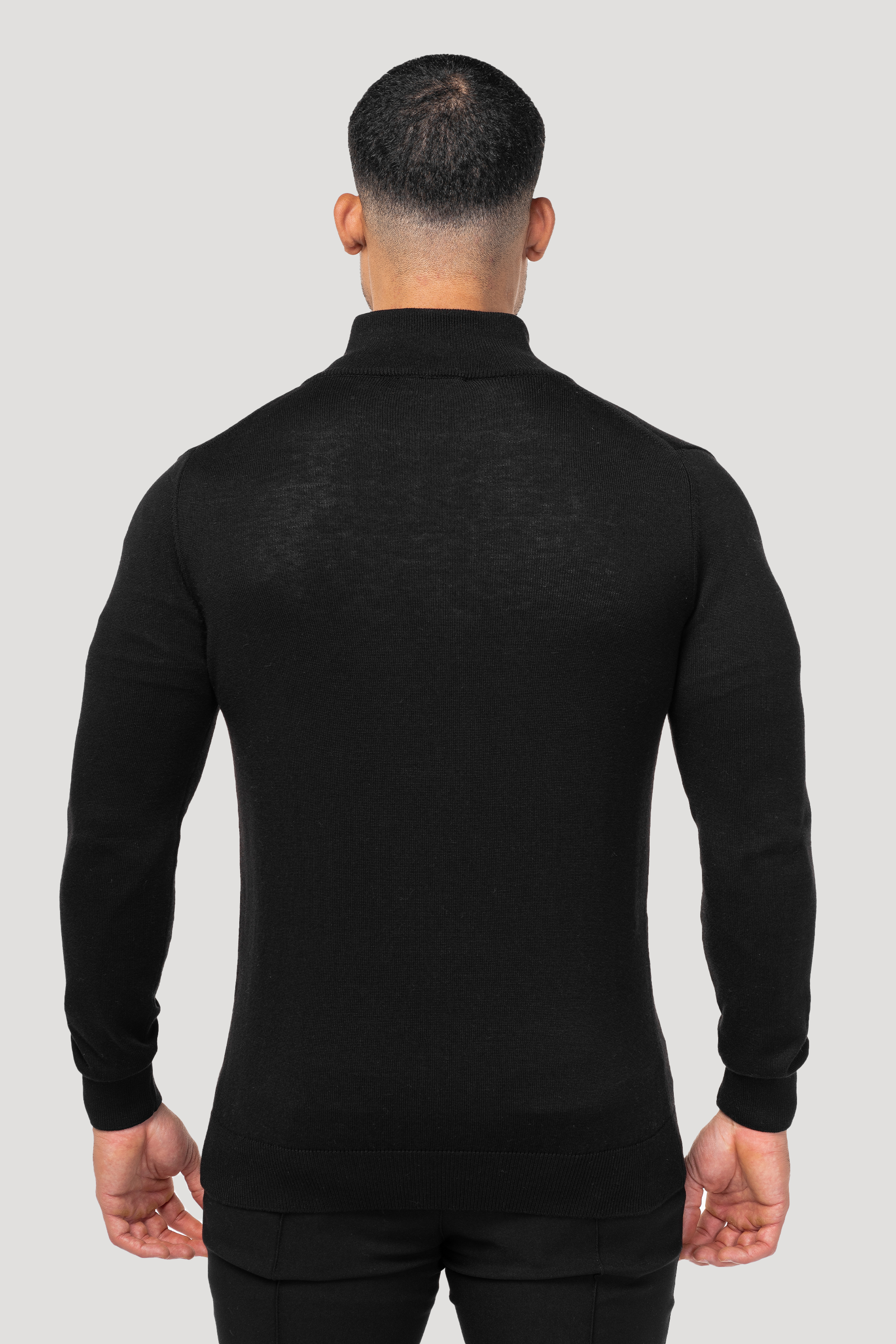 THE SANTONI FULL ZIP SWEATER - BLACK - ICON. AMSTERDAM