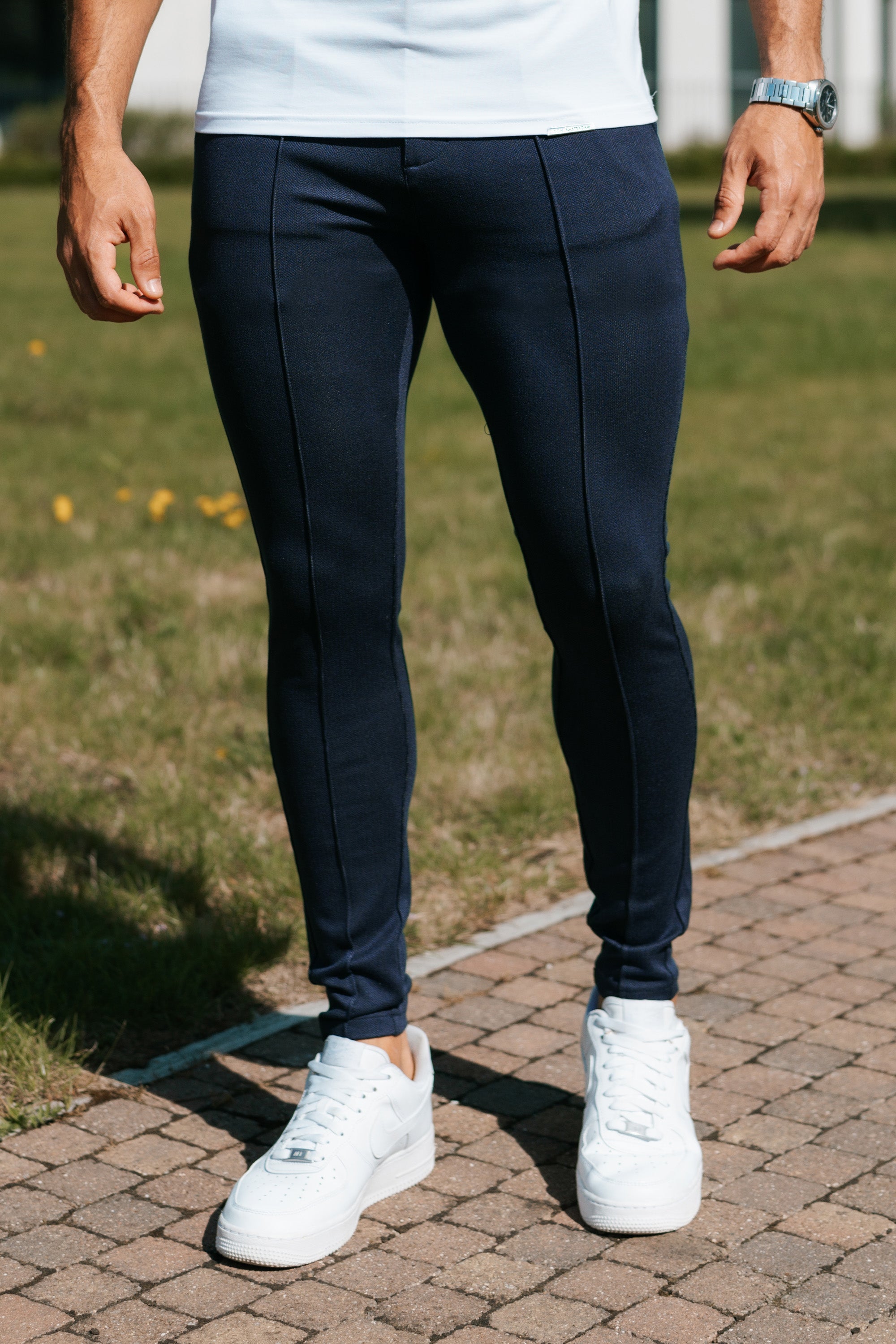 THE CHEVRON TROUSERS - NAVY BLUE - ICON. AMSTERDAM