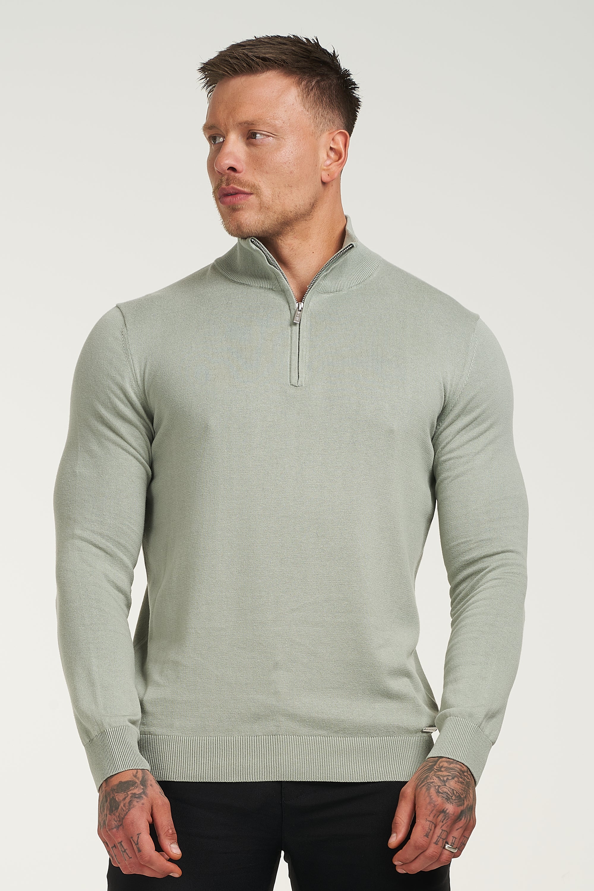 THE SANTONI HALF ZIP - ICEBERG GREEN