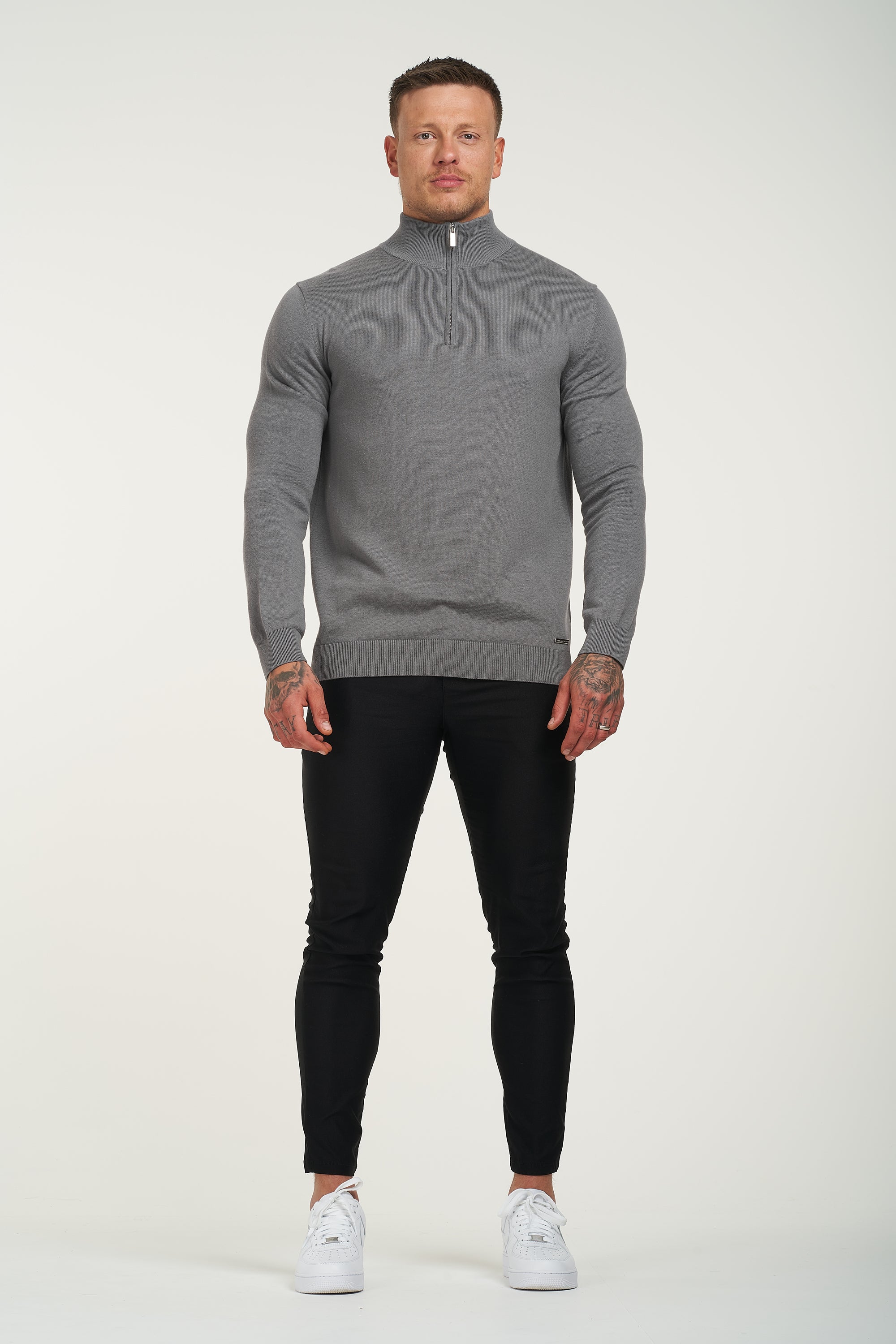 THE SANTONI HALF ZIP - DARK GREY