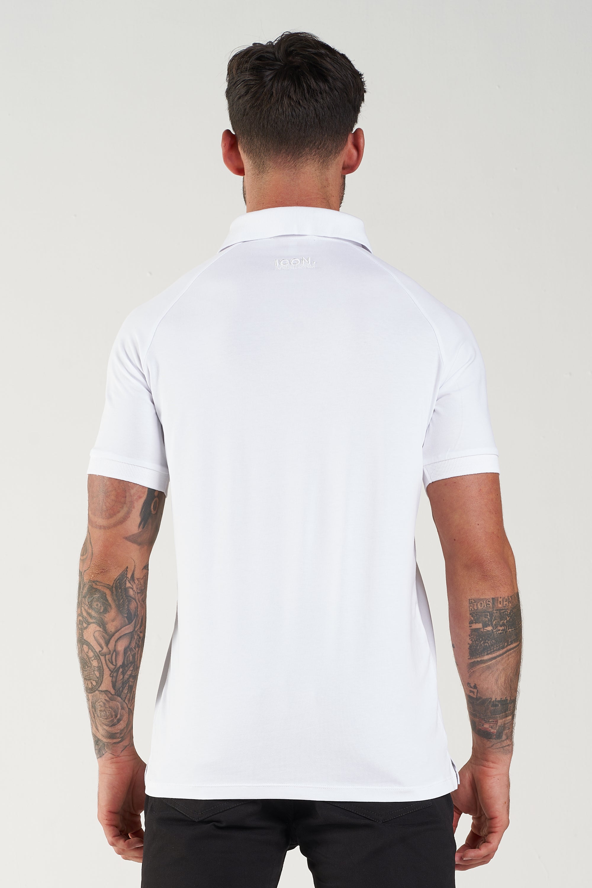 THE MUSCLE BUTTON POLO - WHITE - ICON. AMSTERDAM