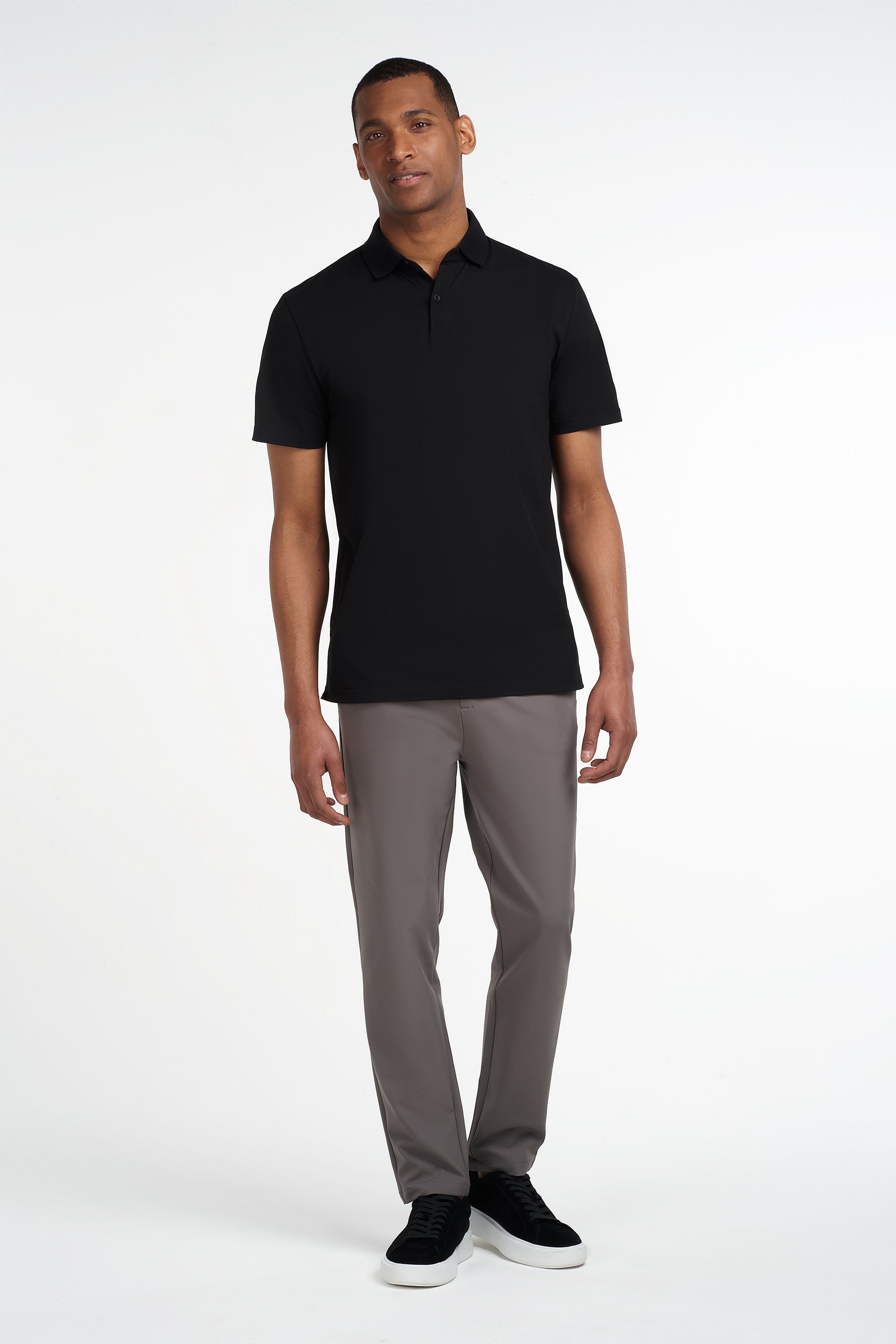 THE REGULAR BUTTON POLO - Black