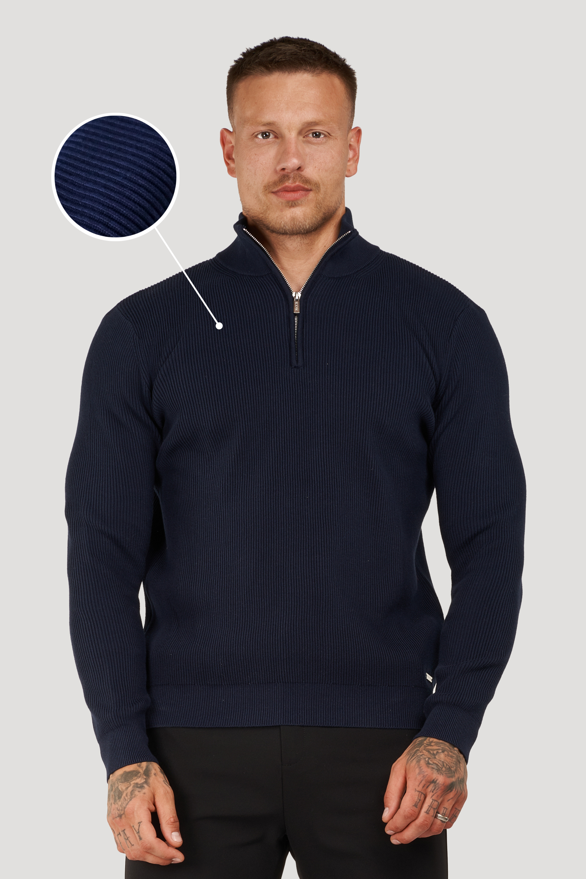 THE RENZO HALF ZIP SWEATER - ICON. AMSTERDAM