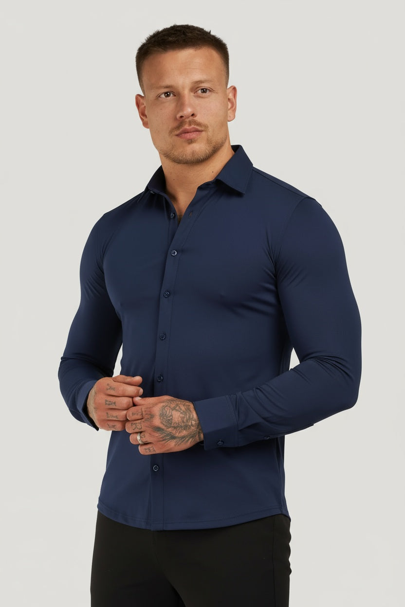 THE ATHLETIC STRETCH SHIRT - SCHWARZ