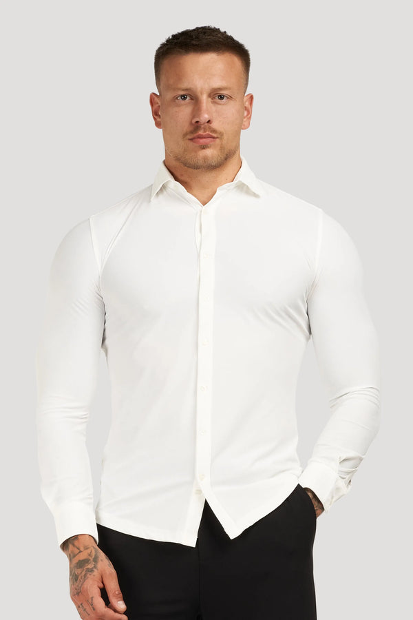 THE ATHLETIC STRETCH SHIRT - WHITE - ICON. AMSTERDAM