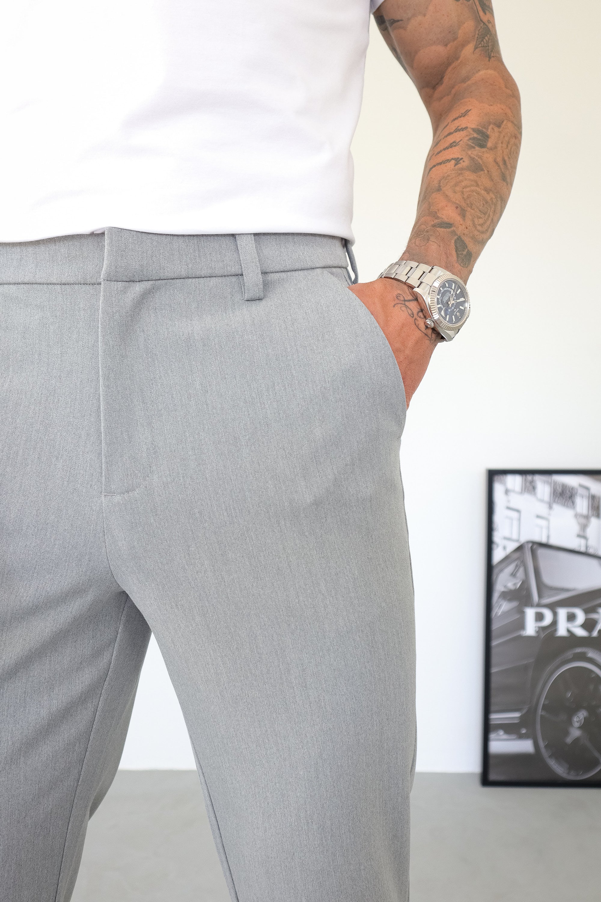 THE LUCIA TROUSERS - LIGHT GREY - ICON. AMSTERDAM