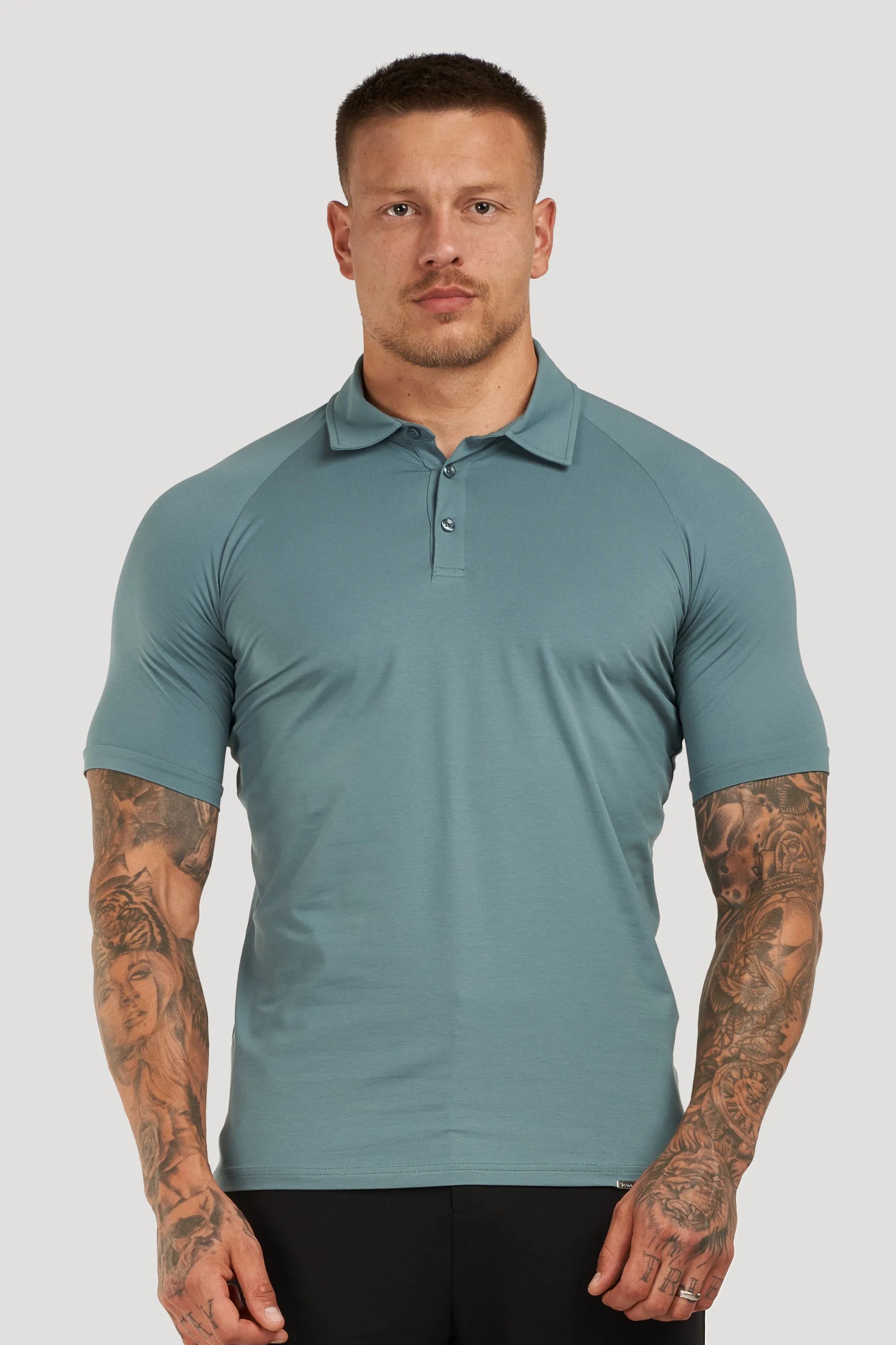 THE MUSCLE BUTTON POLO - MARINE BLUE - ICON. AMSTERDAM