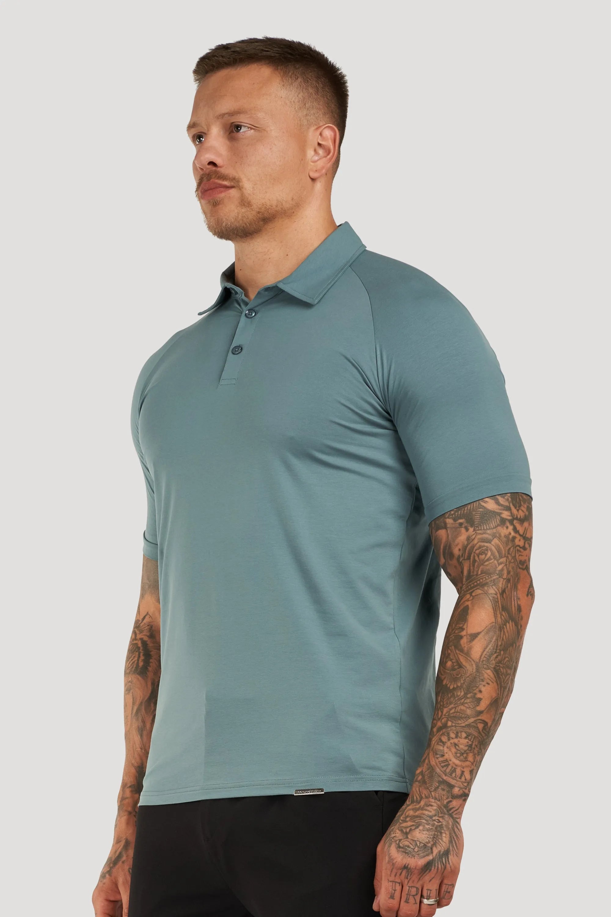 THE MUSCLE BUTTON POLO - MARINE BLUE - ICON. AMSTERDAM